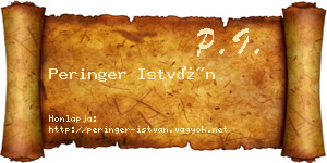 Peringer István névjegykártya