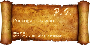 Peringer István névjegykártya
